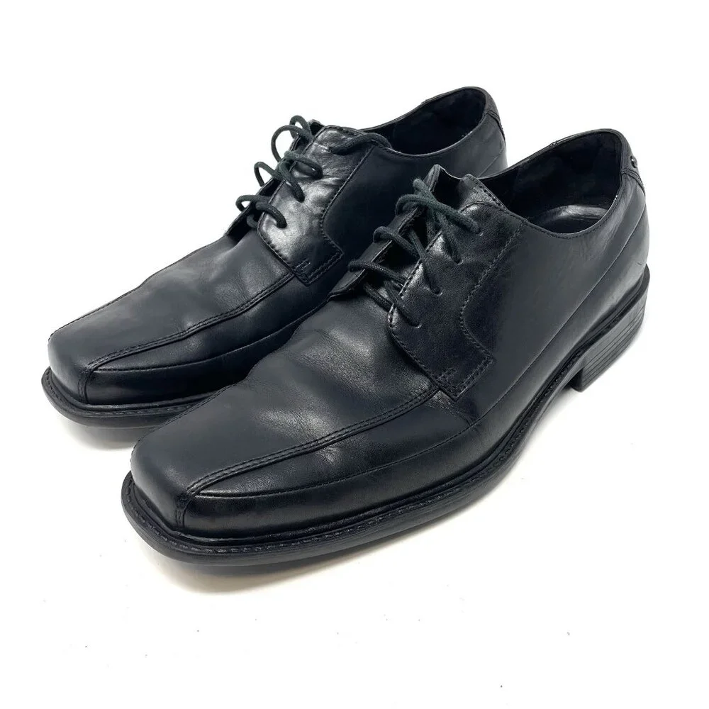 Rockport Felson Men's Shoes K70890 Black Leather Apron‎ Toe Oxford Dress 11